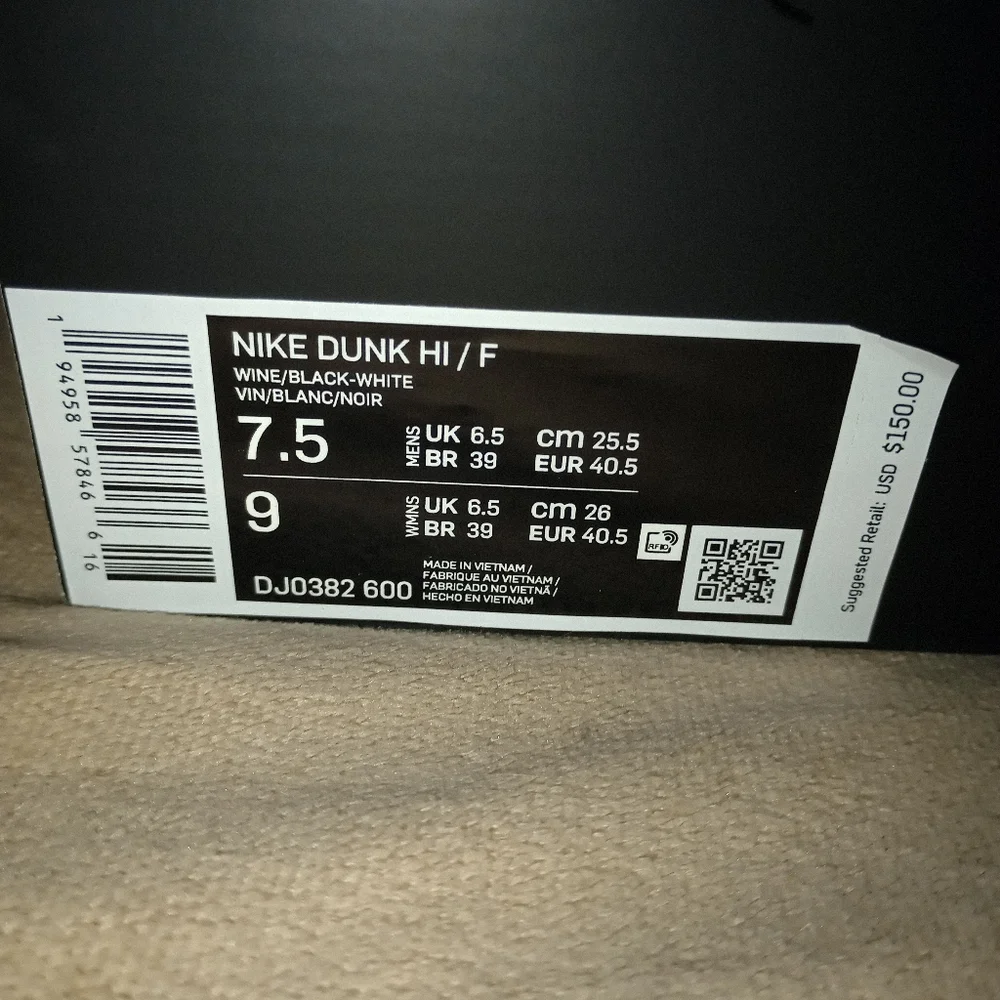 NWB Nike Dunk High Fragment Design Beijing Women's Size 9 Mens size 7.5 - Picture 5 of 14